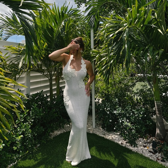 Peppermayo Dresses & Skirts - Elegant White Crochet Dress